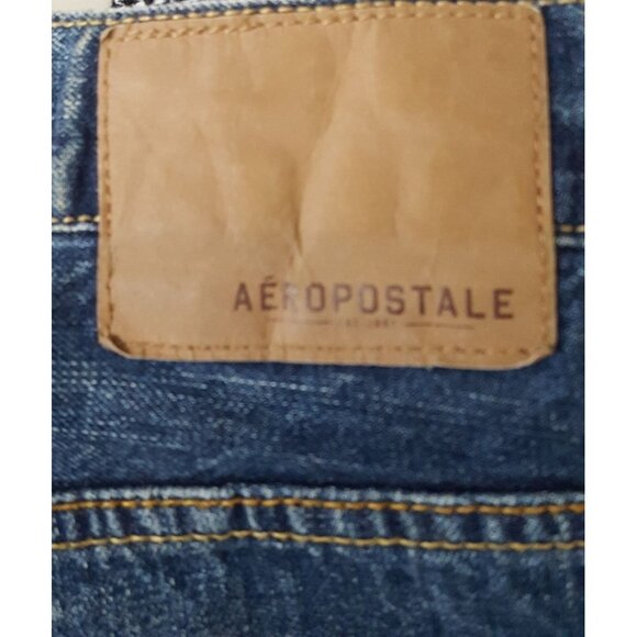 Aeropostale Mens Jeans Slim Boot Destroyed Distressed Tag 33/34 Fit 34 X 33 - Picture 7 of 11